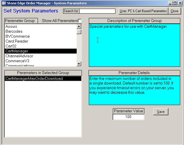 CartManager System Parameters [Legacy KB]