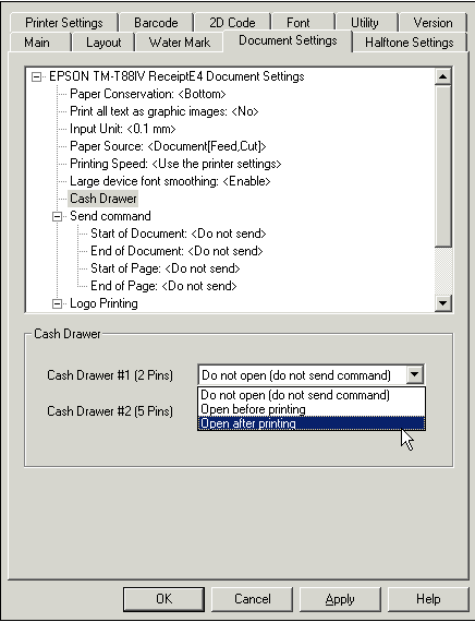 POS Setup - Cash Drawer