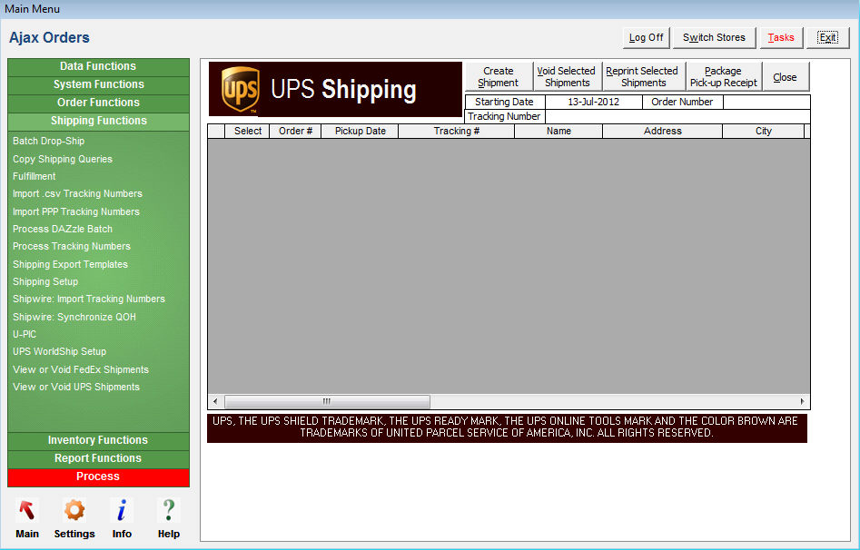 View or void ups shipments